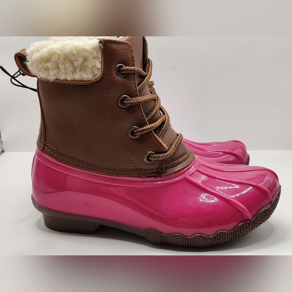 Laundry Girl Gavin-17K Pink Brown Rain Snow Duck Boots Size 9 & 12 NWOT